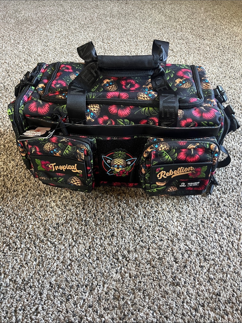 WOLFPAK   Tropical Rebellion  Print Duffel Bag - Rebellion Patch